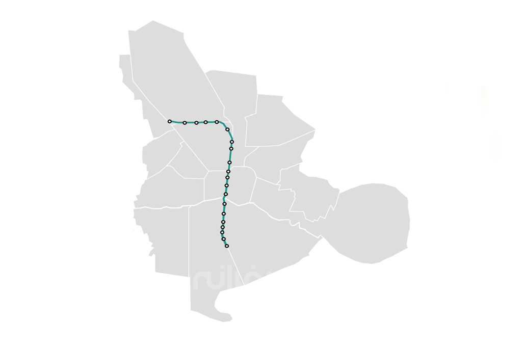نقشه امتداد شمال به جنوب خط یک مترو اصفهان