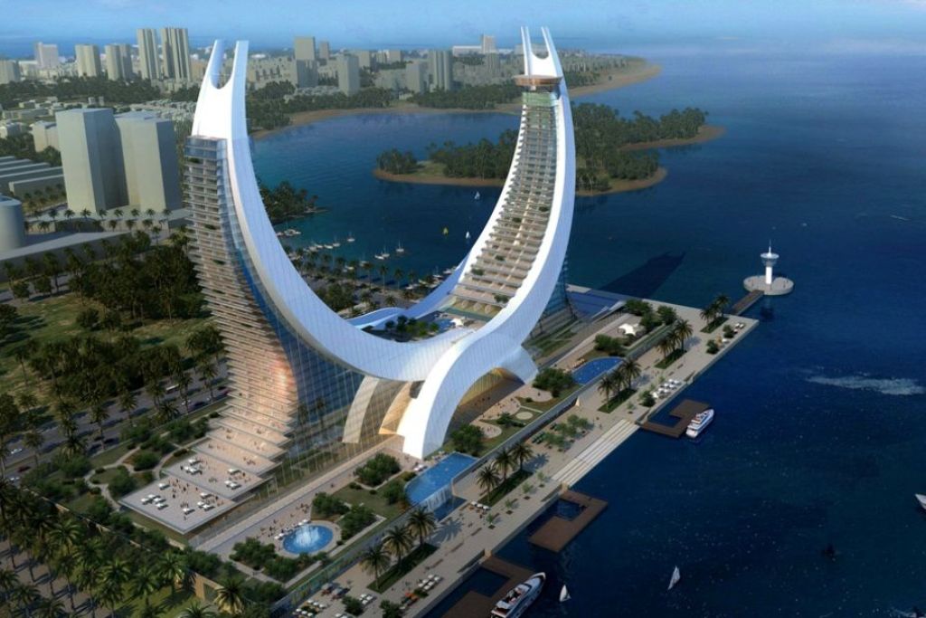 برج های کاتارا از جاهای دیدنی قطر در شهر لوسیل