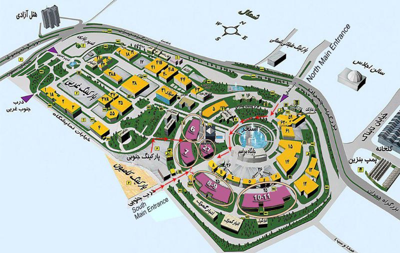 نقشه راهنمای نمایشگاه بین المللی تهران 